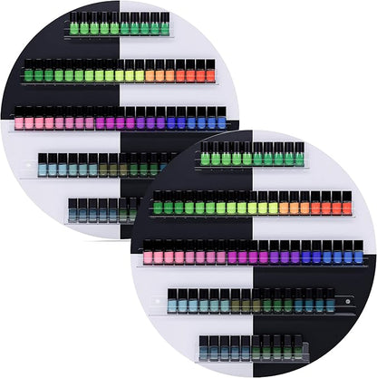 Wall Mount Nail Polish Organizer, 2 Packs Wood Nail Polish Rack w/Acrylic by HolaiNail