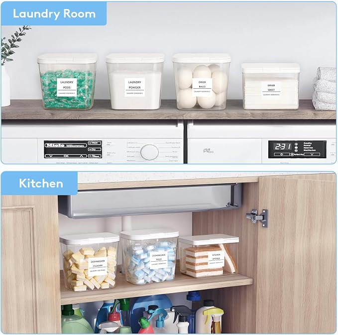 Lifewit 5+1 Laundry Pods Container & Dryer Sheet Holder, Large Powder Detergent - Image 8
