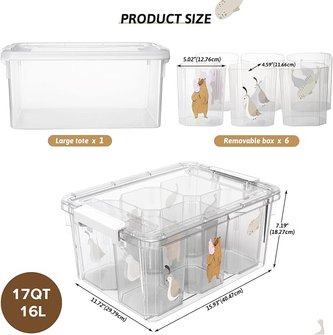 loobuu 17QT Plastic Storage Bins - Image 2