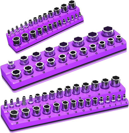 Magnetic Socket Organizer Set, 3-Piece Socket Holder Trays by Onsski