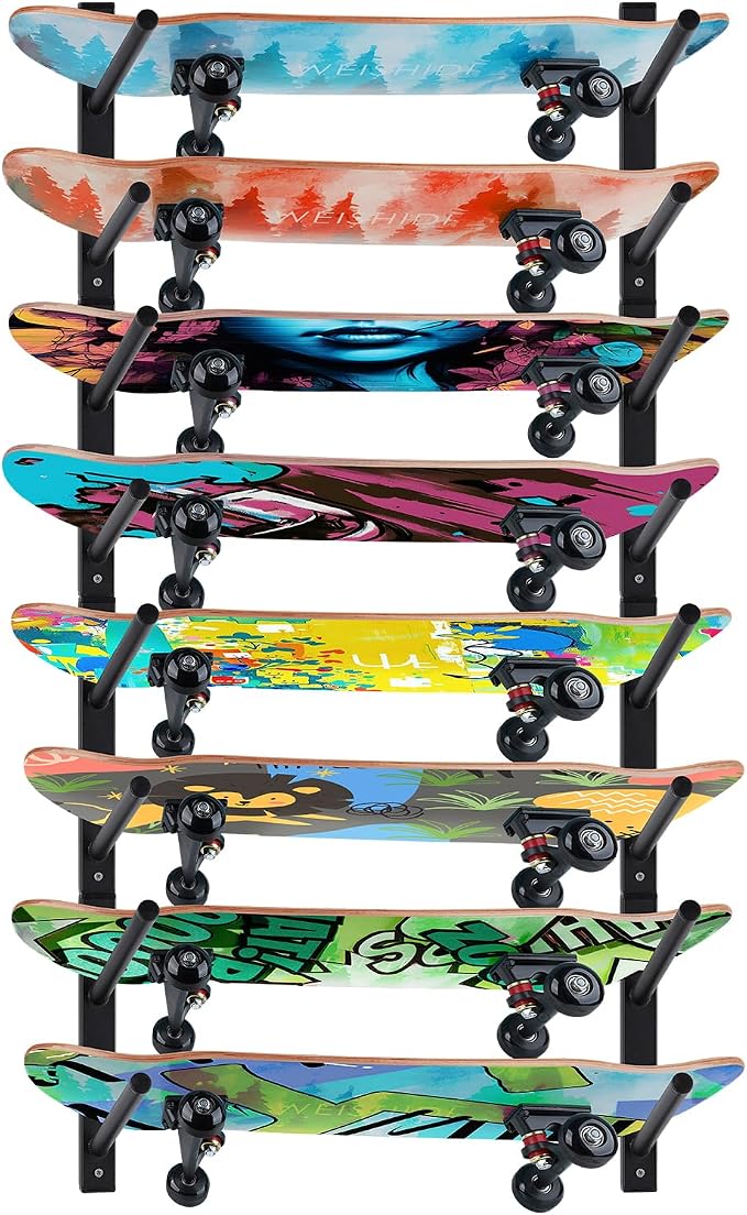 BiJun Skateboard Wall Mount, Snowboard Wall Mount Display, Horizontal Ski Wall by BiJun