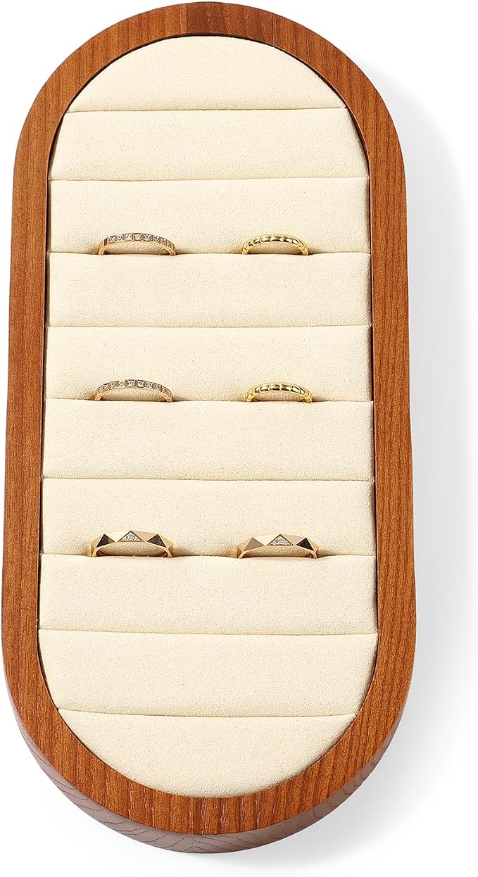 Small Jewelry Rings Display Tray Solid Wood Jewelry Display Organizer Tray - Image 5