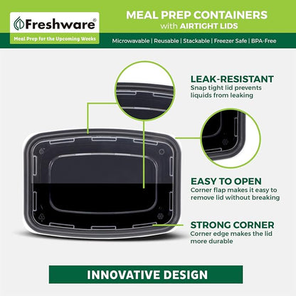 Freshware Meal Prep Containers 1 Compartment Food Storage Containers - Image 5