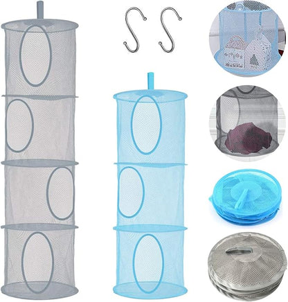 2pcs Hanging Mesh Storage Organizer Bag Foldable Space Saving Organizer by JIELUO