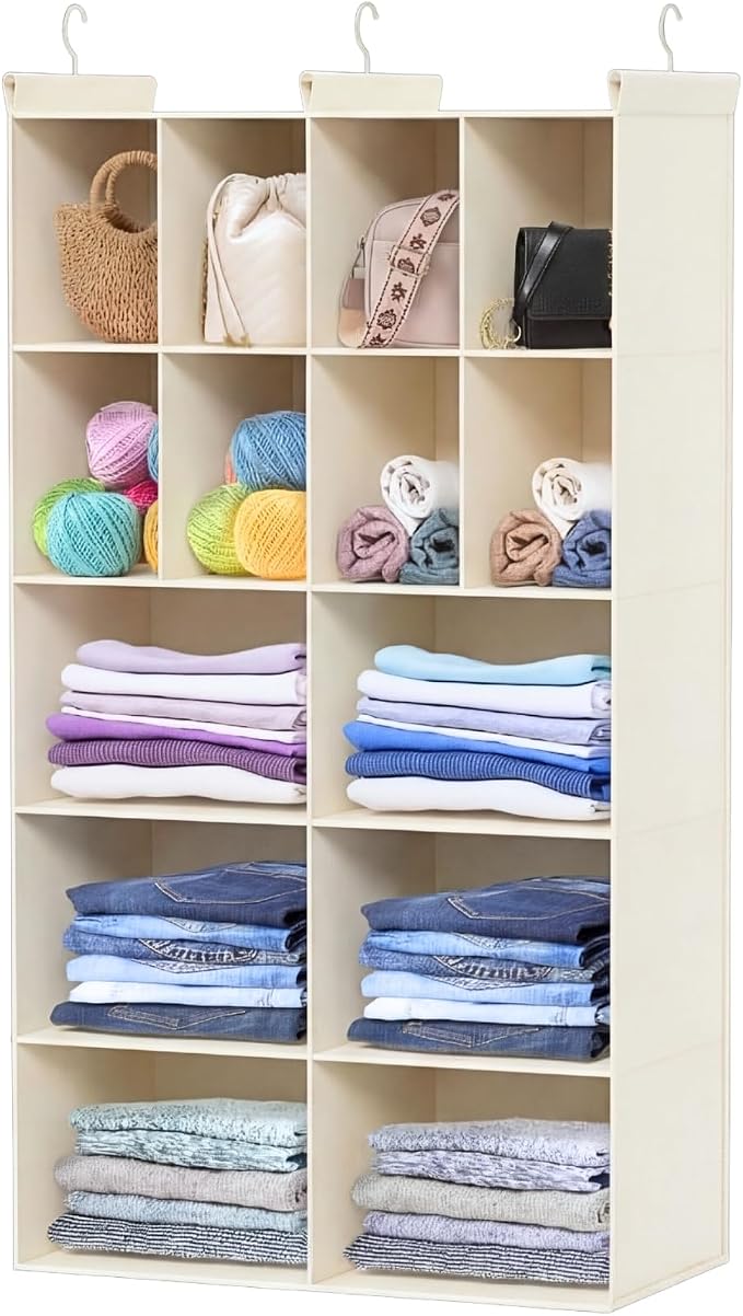 Ofiray-home 5 Tier Hanging Closet Organizer, 14 Compartments Sweater Organizer by Ofiray-home