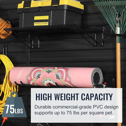 Slatwall Panel Garage Organizer PVC Slatwall Heavy Duty Wall Mounted Rack - Image 6