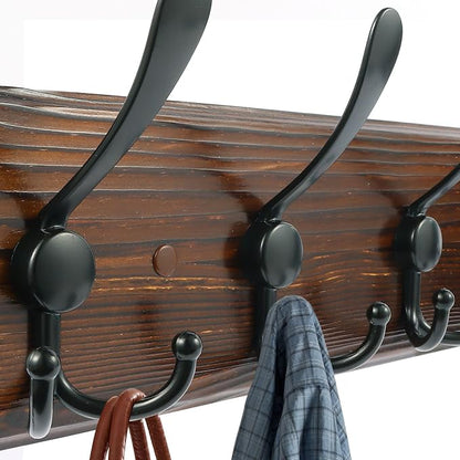 2 Pack Coat Rack Wall Mount 16.8'' Rustic Hat Rack - Image 2