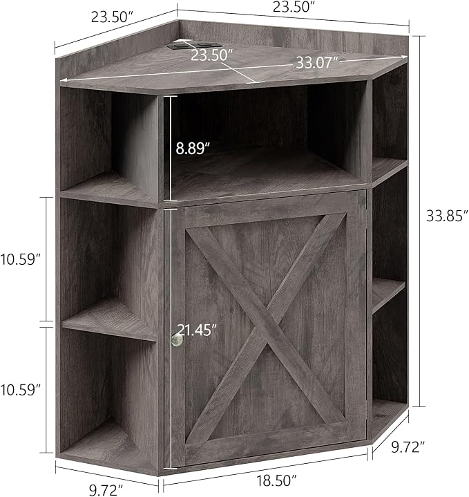 Vabches Corner Cabinet, Corner Storage Shelf - Image 2