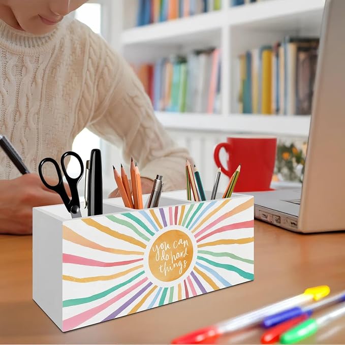 Boho Colorful Sunshine Pen Pencil Holder Organizer - Image 4