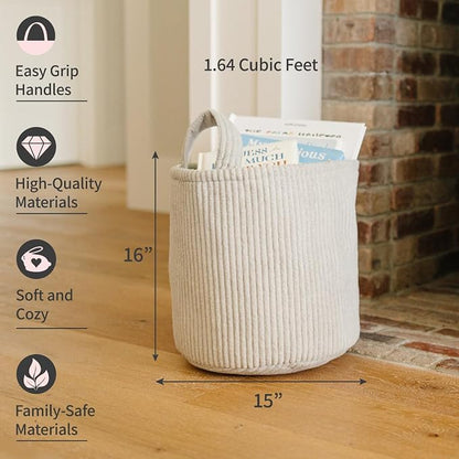 PUTSKA Blanket Basket – Round Storage - Image 2