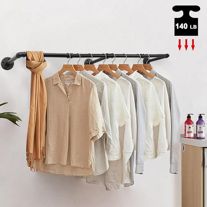 Livabber Industrial Pipe Clothes Rack, Heavy Duty Detachable Iron Garment Rack - Image 6