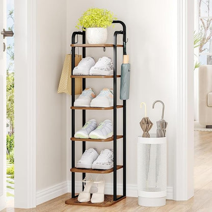Hzuaneri 6 Tiers Vertical Shoe Rack, Narrow Shoe Tower, Tall Shoes Shelf by Hzuaneri