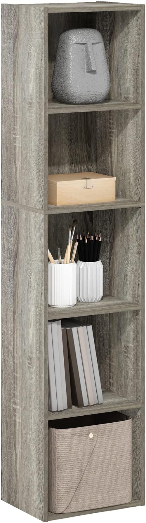 Furinno PASIR Book Shelf, 5-Tier Modern Bookshelf, Open Shelves Bookcase 9 x 12 by Furinno-FitsYourSpaceFitsYourBudget