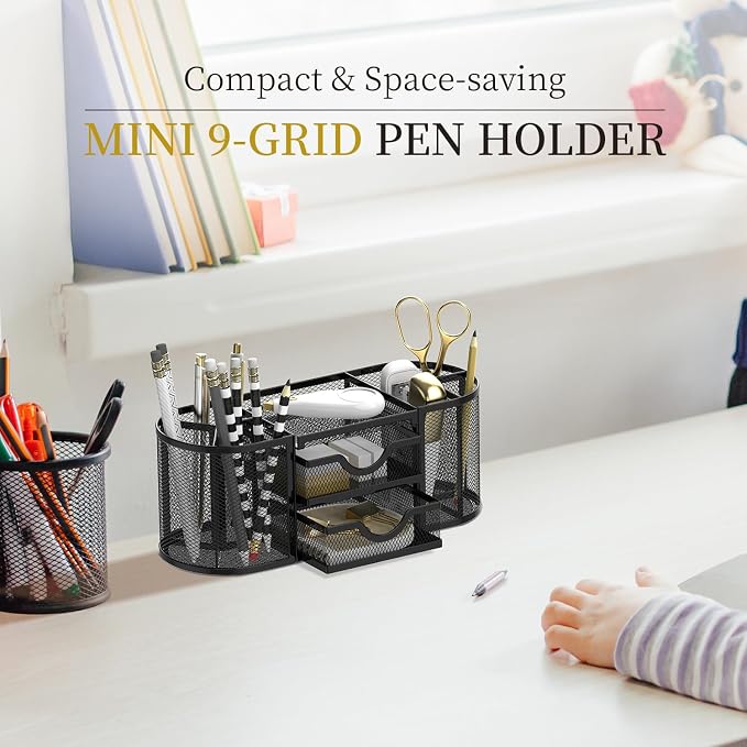 SUPEASY Mesh Desk Organizer, Desk Organizers and Accessories, Pen Holder - Image 2
