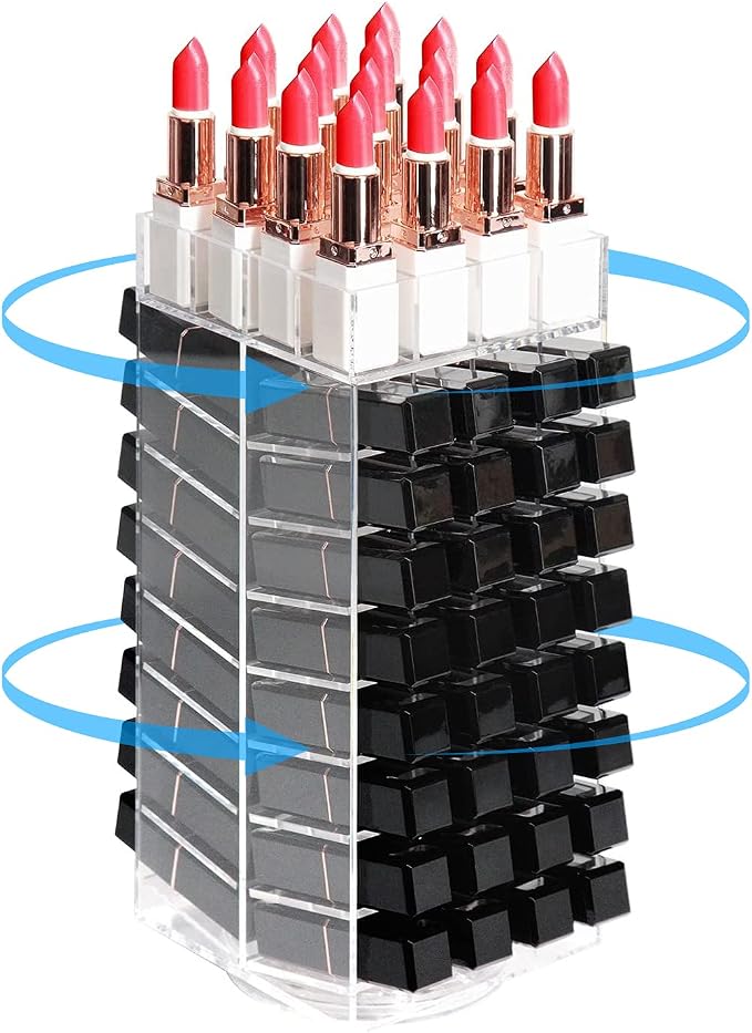 JackCubeDesign 360 Rotating Lipstick Clear Acrylic Display Rack Organizer Stand by JACKCUBEDESIGN