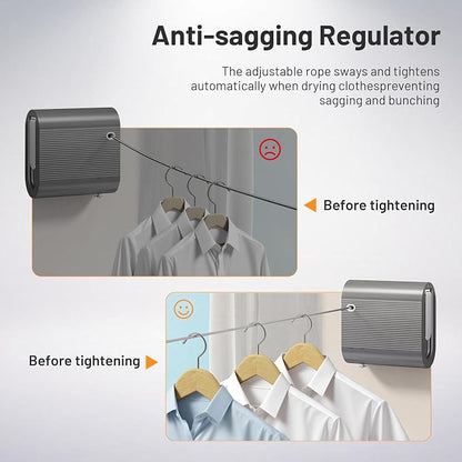 Retractable Clothesline Indoor Outdoor, Non-Sagging Clothes Line Retracting - Image 4