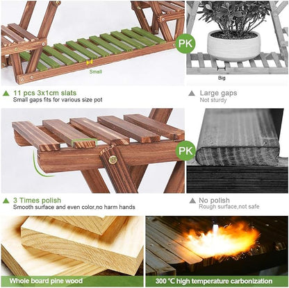 Wood Plant Stand Indoor, 6 Tiered Plant Shelf - Image 4
