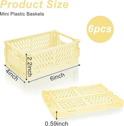 6 Pack Mini Foldable Small Plastic Baskets - Image 2