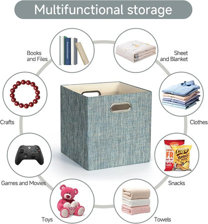 Posprica Storage Basket Bins, 13×13×13 Foldable Storage Boxes Fabric Drawer - Image 6