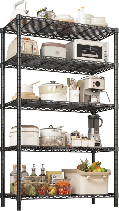 ROOMTEC 5-Tier Adjustable Wire Shelving Unit, 2000 lbs | Heavy Duty Garage Shelf by ROOMTEC