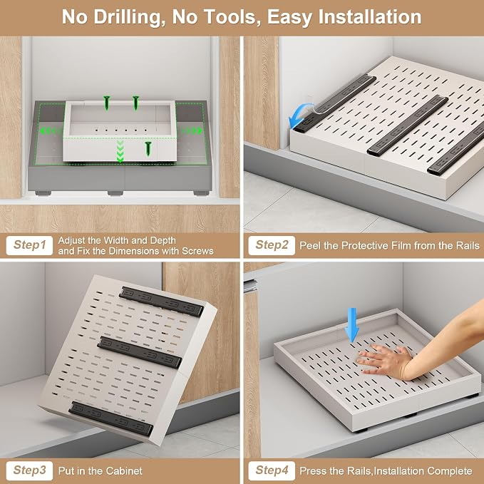 Pull out Cabinet Organizer, Expandable Width, Depth - Image 7