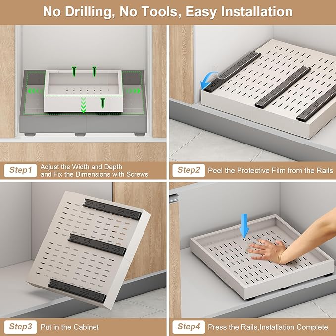 Pull out Cabinet Organizer, Width and Depth Expandable - Image 6