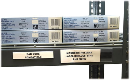 C-Line HOL-DEX Magnetic Shelf/Bin Label Holders, 1 x 6 Inches, 10 per Box - Image 2