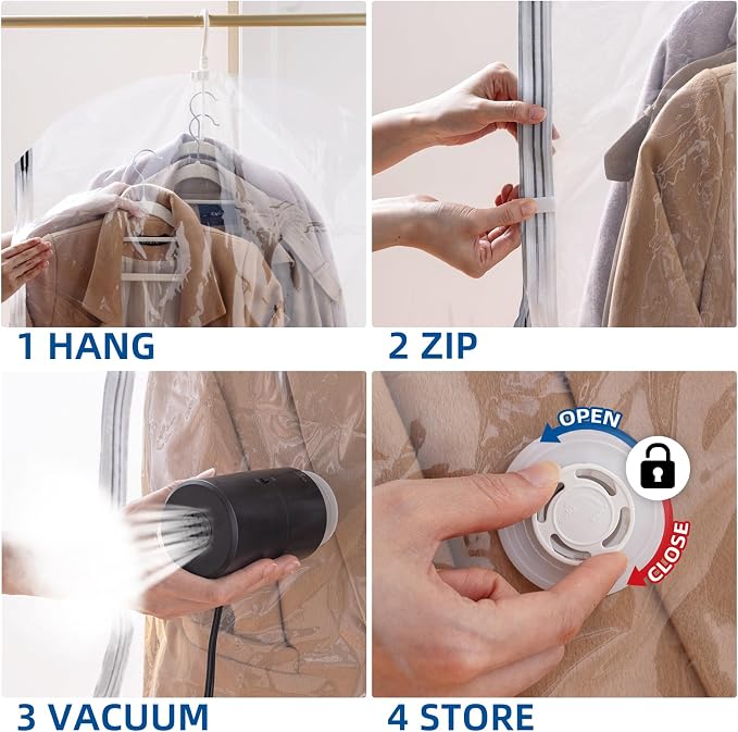 Hanging Vacuum Storage Bags, 6 Pack Hanging Storage Bags - Image 5