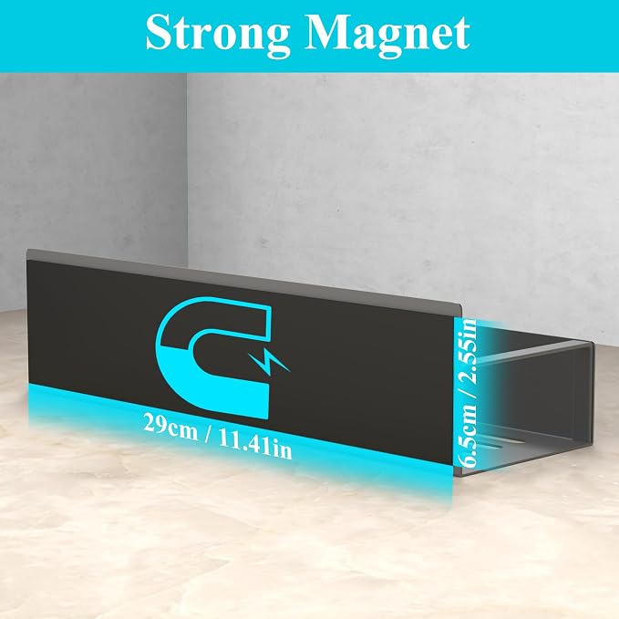 Metal Magnetic Spice Rack for Refrigerator Dark Gray, 6 Pack | Magnetic Shelves - Image 3