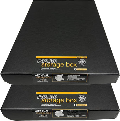 Lineco Clamshell Archival Storage Box, 13.5x19.5x1.75 In, Organize and Store by Lineco