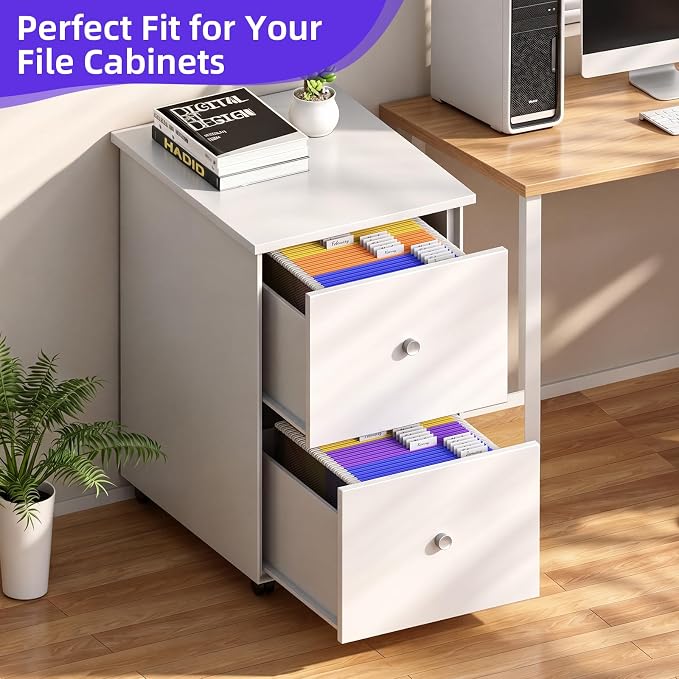 2 Pack Hanging File Organizer, File Folder Organizer Box Filing Crate Storage - Image 6