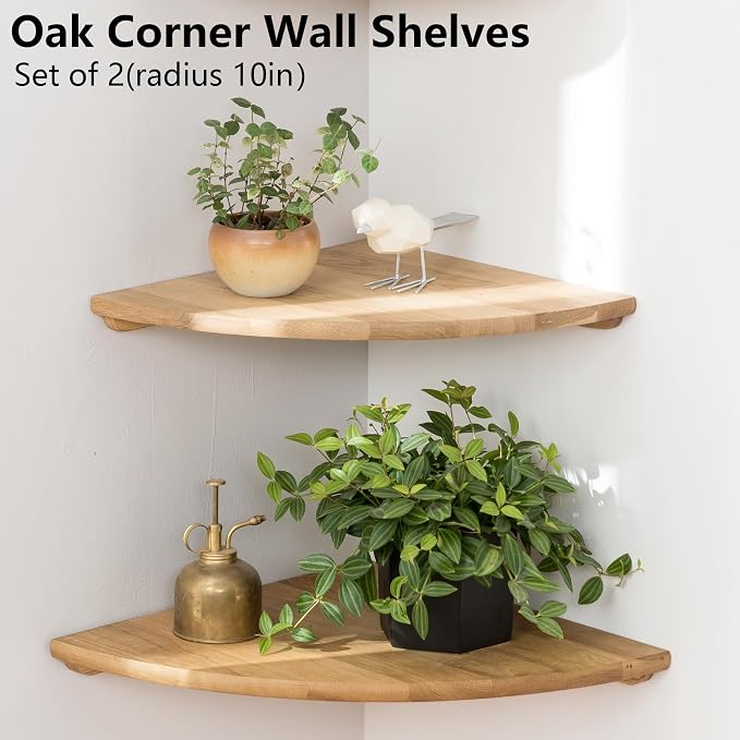 Corner Shelves, Floating Corner Shelf, Round End Wall Mount Display Shelf - Image 8