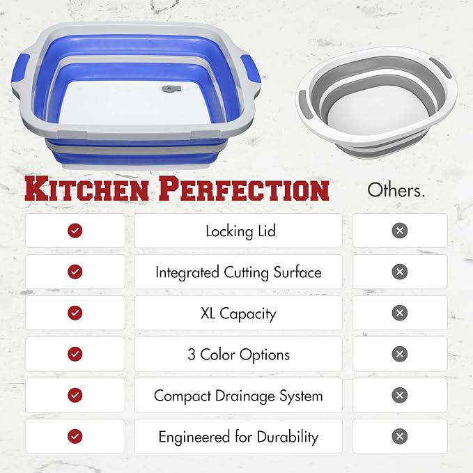 KITCHEN PERFECTION Collapsible XL Smoker & BBQ Prep Tub - Image 8