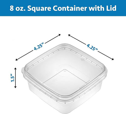 NYHI 8 oz 20 Pack Square Clear Deli Containers - Image 5