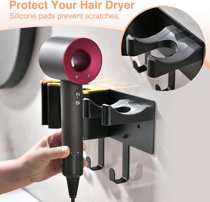 Hair Tool Organizer Wall Mount, Hair Dryer Curling iron Organizer, Flat Iron - Image 3