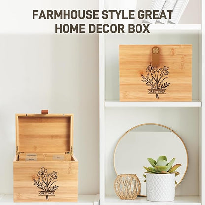 Large Bamboo Greeting Card Organizer Box - Image 7