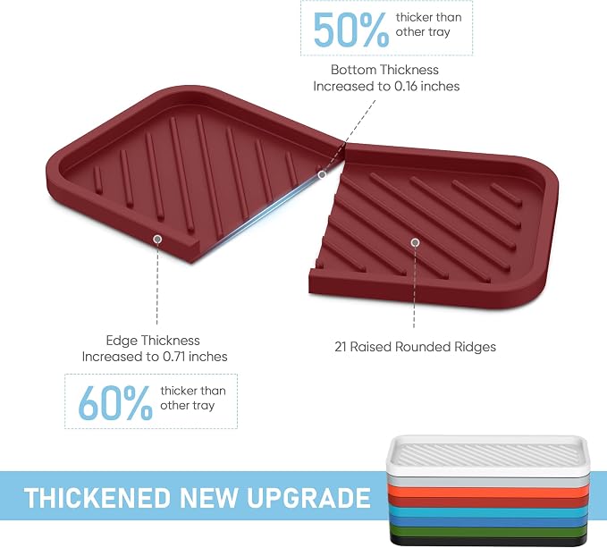 EG-SIPRO Silicone Sponge Holder, Large 10" Kitchen Sink Organizer Tray Kitchen - Image 2