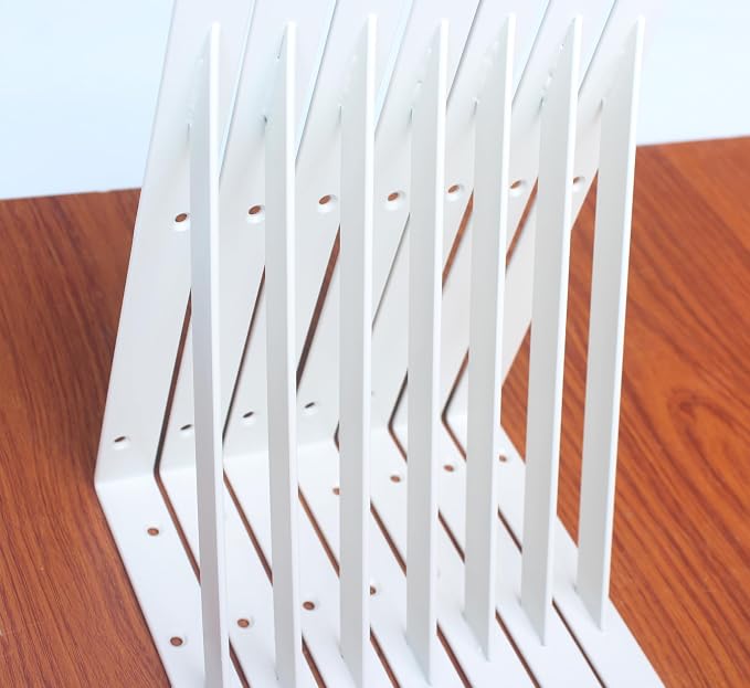 12 Pack L12 x H 8" White Heavy Duty Shelf Brackets - Image 5