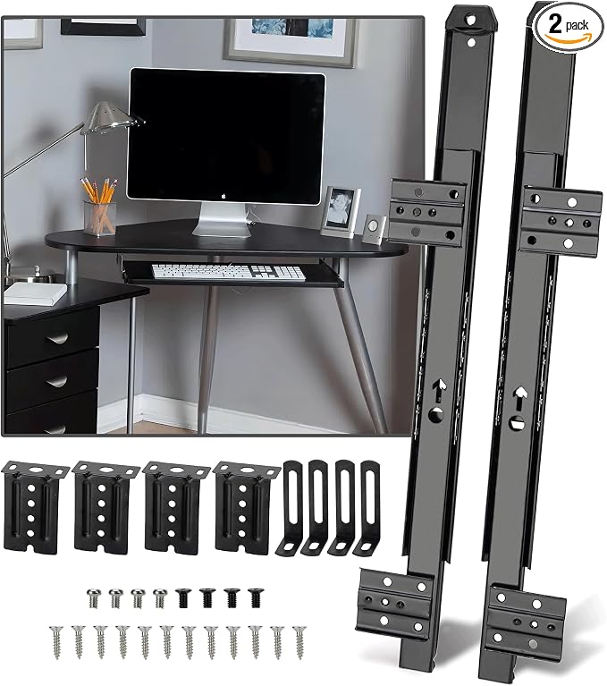 14" Keyboard Slide Heavy Duty Ball Bearing Slides Computer Tray Under Desk by TRIPLEDEER