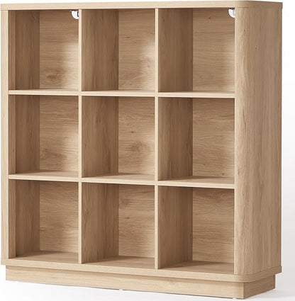 9 Cube Storage Book Shelf, Floor Standing 3-Tier Wood Cubby Bookcase by Joaxswe
