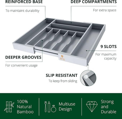 ROYAL CRAFT WOOD Luxury Bamboo Kitchen Drawer Organizer - Image 4