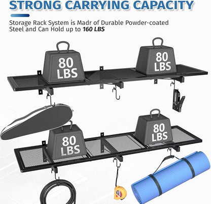 2 Pack Garage Wall Shelving, Heavy Duty Garage Storage Rack - Image 4