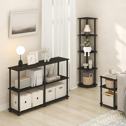 Furinno Turn-N-Tube Corner Shelf, 5-Tier Corner Bookshelf, Open Storage Shelves - Image 5