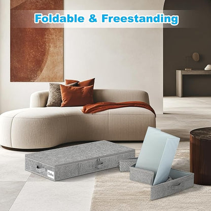 Under Bed Storage Container Bins 4 Pack, 5 Inch Thin Low Profile Underbed - Image 6