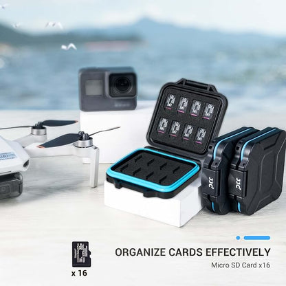 JJC 16 Slots Portable TF Micro SD Memory Card Case, Water-Resistant and - Image 2