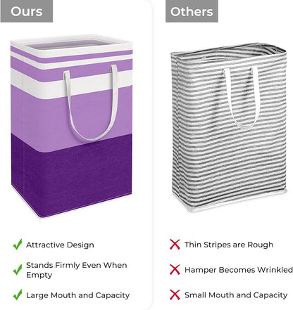 HomeHacks 2 Pack Large Laundry Baskets, Waterproof, Freestanding Laundry Hampers - Image 3