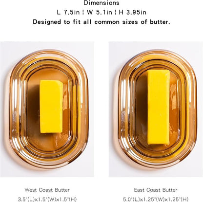 7.5" Glass Butter Dish with Lid - Image 3
