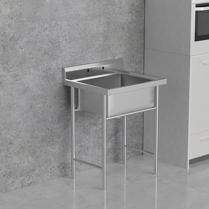 VINGLI Upgraded 28" Free Standing 304 Stainless Steel Utility Sinks - Image 4