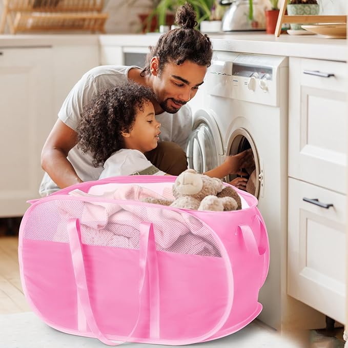 100L Collapsible Laundry Baskets, Tear Proof Pop Up Laundry Hamper - Image 2