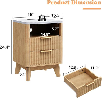 AMERLIFE Fluted Nightstand - Image 2